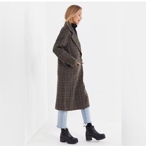 Avec Les Filles Plaid Wool Coat